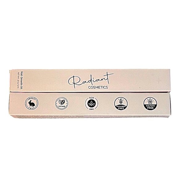 NWOT 2 Boxes of Radiant Cosmetics Organic Nail Growth Oil, .10 oz/3 ml each - Picture 1 of 2